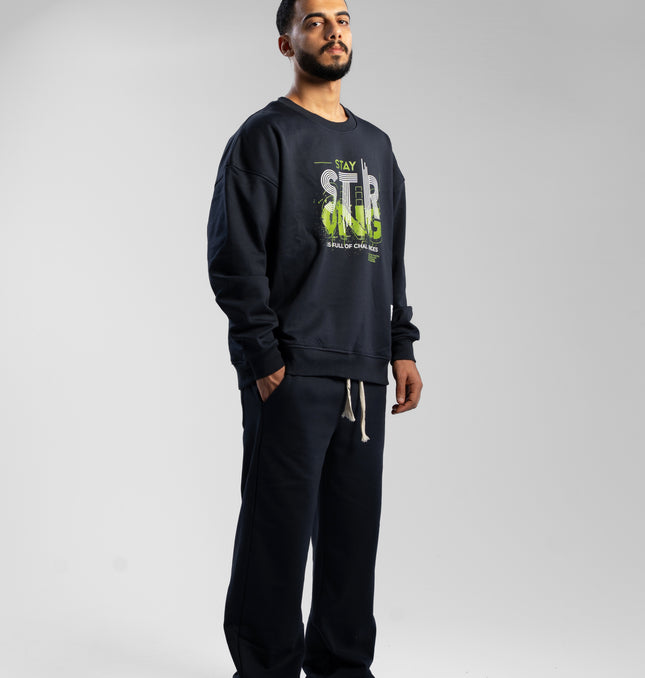 Stay Strong Cotton Suit Navy